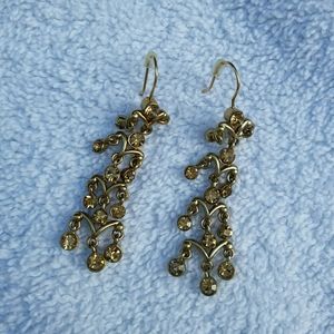 Monet amber gold chandelier earrings